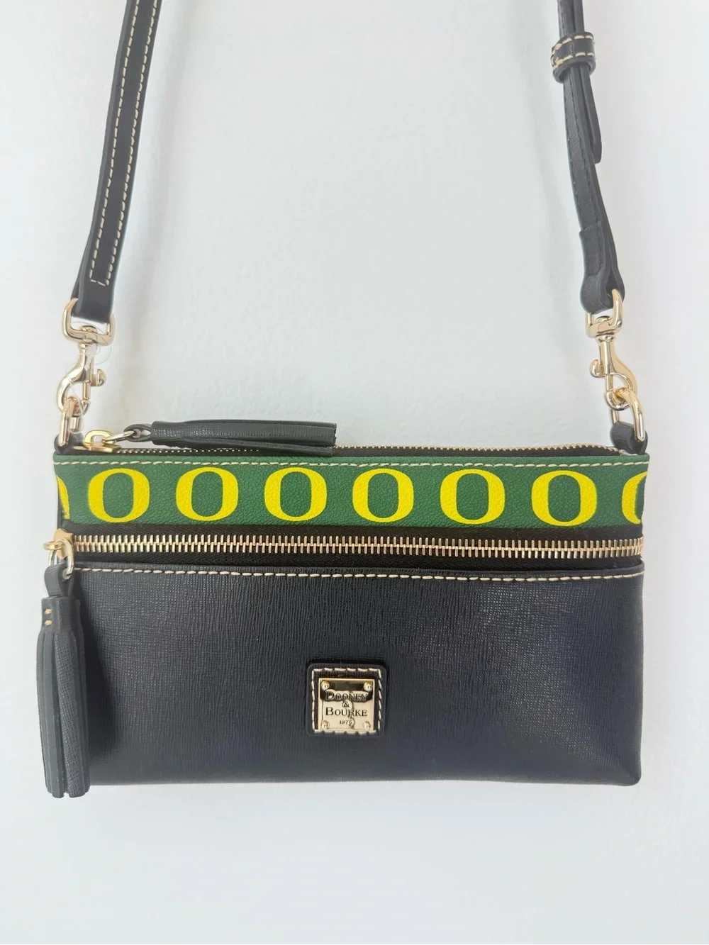 Dooney & Bourke Oregon Ducks Triple-Zip Crossbody Purse